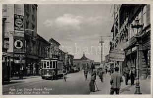 Újvidék Peter street with trams (Rb)