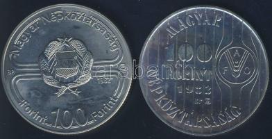 1982. 100Ft "Labdarúgó VB" T:BU Eredeti tokban, tanúsítvánnyal! + 1983. 100Ft "FAO&qu...