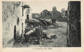 St Lorenzo (Gorizia) damaged city with cannons