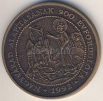 1992 "László király szentté avatásának 800. évfordulója - Nagyvárad alapításának 900 . évfordulója" Br emlékérem szign.:Lebó F. T:1