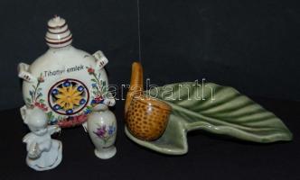Vegyes porcelán tétel: klf állat figurák, kistányérok, vázák, hamutálak, tálak, stb. Összesen 20 db
