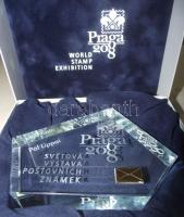 Csehország 2008. "Nemzetközi Bélyegkiállítás Prága 2008" dekoratív emlékplakett eredeti díszdobozban T:1 / Czech Republic "World Stamp Exhibition 2008 Prague" decorative plaquette T:1