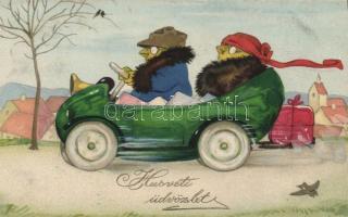 Chicken automobile, Easter litho