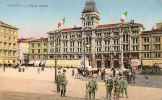 Trieste Piazza Grande with soldiers