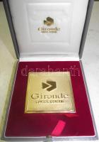 Franciaország 1994. "Gironde Tanács" aranyozott emlékplakett eredeti díszdobozban T:1  France 1994. "Gironde Council" gilded plaquette T:1