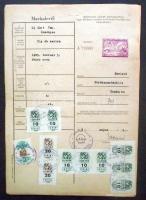 10 db klf marhalevél érdekes illetékbélyegekkel a 60-as évekből