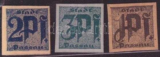 Német Birodalom / Passau cca 1920. 1Pf, 2Pf, 3Pf "A világ legkisebb papírpénzei" T:I