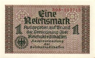 Német 3. Birodalom 1939. 1M (3x) egymás utáni sorszámmal T:I(ici-pici barnulás sarkoknál)