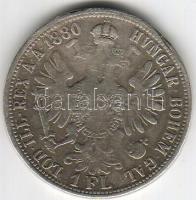 Ausztria 1880 1G korabeli hamisítvány összehasonlításra ezüst T:3