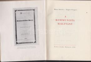 Marx Károly - Engels Frigyes: A Kommunista kiáltvány, Bp., 1948 Szikra. Aranyozott egészvászon kötés...