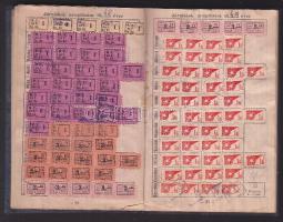 1919 Magyar vas és fémmunkások központi szövetsége tagsági könyve rengeteg tagsági bélyeggel 1919-tő...