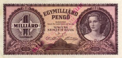 1946 1.000.000.000P numizmatikai vonatkozású ráragasztott postabélyeggel és alkalmi bélyegzővel + ér...