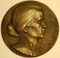 Ukrajna 1971 "Leszja Ukrainszka" költönő nagyméretű bronz plakett T:2