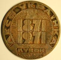 Ukrajna 1971 "Leszja Ukrainszka" költönő nagyméretű bronz plakett T:2