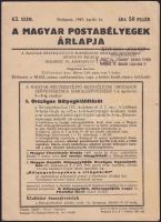 1930 Magyar Bélyegtőzsde árjegyzék, 1947 Postabélyegek árlapja, Turul bélyegalbum reklám