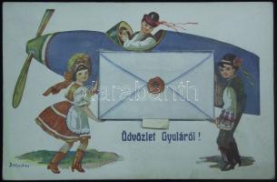 Gyula folklór, leporellocard s: Bernáth