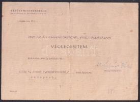 1949 Rendőri véglegesítési igazolás pecsételt Kádár aláírással