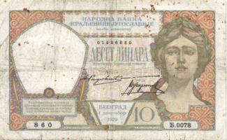 jugoszlávia 1929. 10D T:IV