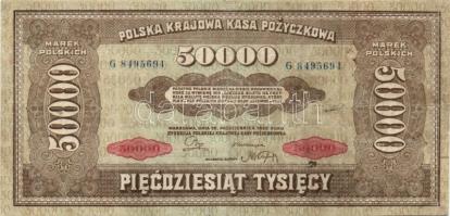 Lengyelország 1922. 50.000M T:III-(apró beszakadás)