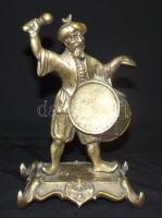 Török dobost ábrázoló réz óratartó 16cm magas