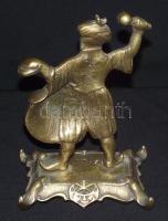 Török dobost ábrázoló réz óratartó 16cm magas