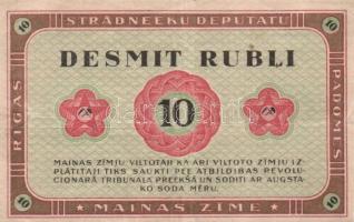 Lettország/Riga szovjet munkásküldöttek kiadása 1919. 10R T:III