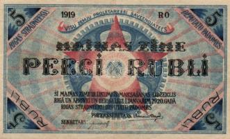 Lettország/Riga szovjet munkásküldöttek kiadása 1919. 5R T:III