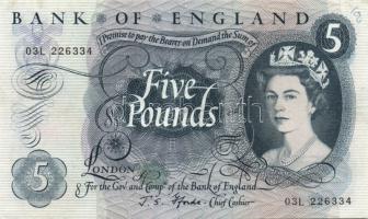 Nagy-Britannia 1966-70. 5Ł T:III(két apró lyuk, kissé restaurált)