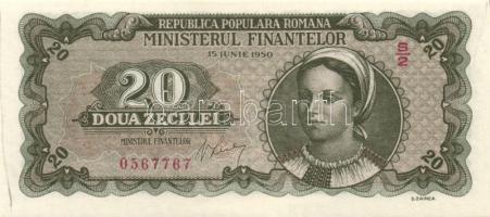 Románia 1950.6.15. 20L T:I