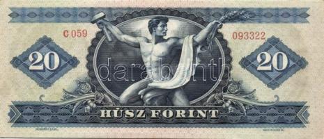 1965. 20Ft (2x) egymás utáni sorszámmal T:I-(apró sarokkopás)