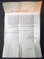 1846 A Zay-Ugroczi Posztógyár termékeit ajánló, magyar nyelvű levél a Körmöcbányai városi tanácsnak Gróf Zay Károly cs. kir. kamarás, evang. egyh. főfelügyelő saját kezű aláírásával + "FRANCO" - "PRESBURG"