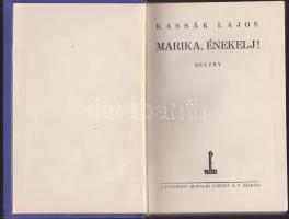 Kassák Lajos: Marika, énekelj!, Pantheon Kiadó, Bp., Fischer tibor ex librissel, újrakötve