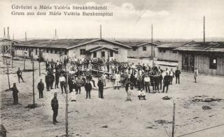 Budapest IX. Mária Valéria barakk-kórház barakkok