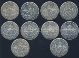 1992. 200Ft Ag "MNB" (10x) T:1,1-