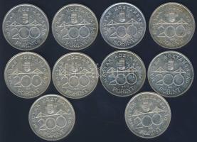 1992. 200Ft Ag "MNB" (10x) T:1,1-,2