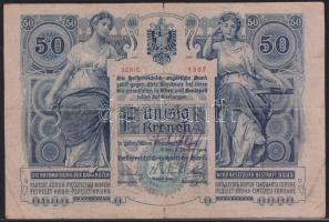 1902. 50K "Felülbélyegzés Baja Járás Főszolgabíró 1919. jan.16." bélyegzéssel T:III-(besza...