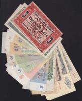 Kis vegyes bankjegy tétel, összesen 20db, orosz, jugoszláv, lengyel, csehszlovák pénzek és egy szükségpénz is köztük T:vegyes