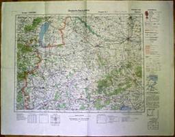 cca 1944 Kisalföld Burgenland második világháborús 2 oldalas katonai térkép a megszálló német csapatok részére / WWII. Military map for the occupying German forces 40x70 cm
