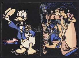 1963 4 db textil borítású, színes Disney képeslap