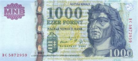 2005. 1000Ft "DC" (5x) egymás utáni sorszámmal T:I