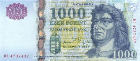 2005. 1000Ft "DC" (4x) egymás utáni sorszámmal T:I