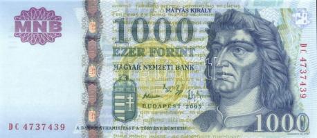 2005. 1000Ft "DC" (4x) egymás utáni sorszámmal T:I