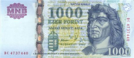 2005. 1000Ft "DC" (3x) egymás utáni sorszámmal T:I