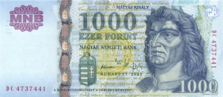 2005. 1000Ft "DC" (3x) egymás utáni sorszámmal T:I