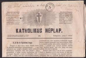 1852 Kathlokius Néplap teljes július 7. száma "SZ:UDVARHELY" érkezési bélyegzővel