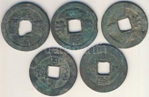 Kína Császárság / Jen-Tsung (Pao-Yuan) 1038-1039. 1 Cash (5x) "Huang-Sung / Tung-Pao" (25mm) T:vegyes ly.