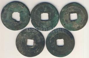 Kína Császárság / Jen-Tsung (Pao-Yuan) 1038-1039. 1 Cash (5x) "Huang-Sung / Tung-Pao" (25m...
