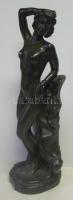 Z. Kiss jelzéssel: Női akt, bronz szobor Bronze nude statue 40 cm