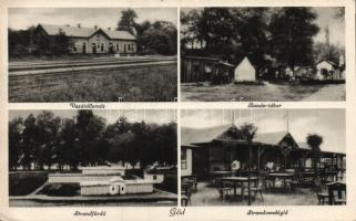 Göd vasútállomással, Banán-táborral és strandvendéglővel (Rb)