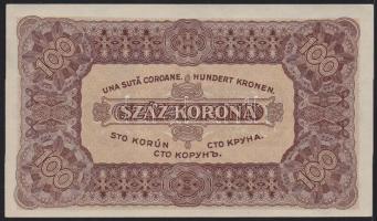 1923. 100K nyomdahely jelöléssel, kissé lecsúszott előlapi nyomat T:I
